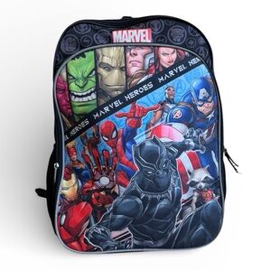 Marvel Avengers Backpack Kids School Bag Travel Summer Camp Black Multicolor